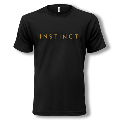 Pánske tričko čierne s nápisom Instinct