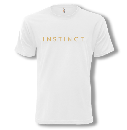 Pánske tričko biele s nápisom Instinct